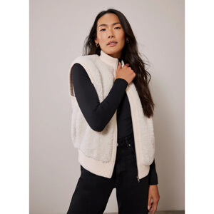 Mint Velvet Cream Cotton Blend Knit Gilet